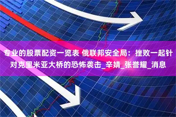 专业的股票配资一览表 俄联邦安全局：挫败一起针对克里米亚大桥的恐怖袭击_辛婧_张誉耀_消息