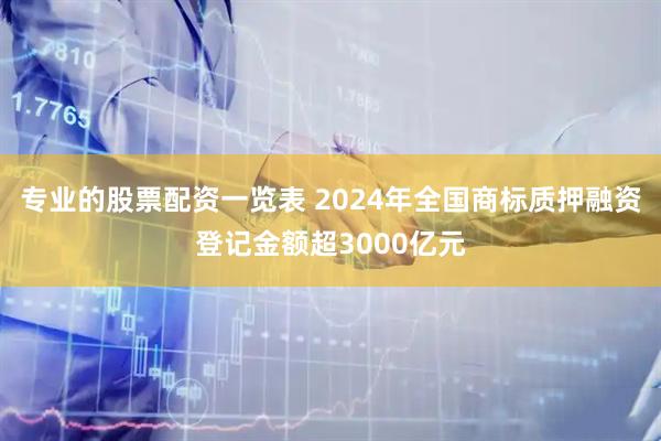 专业的股票配资一览表 2024年全国商标质押融资登记金额超3000亿元